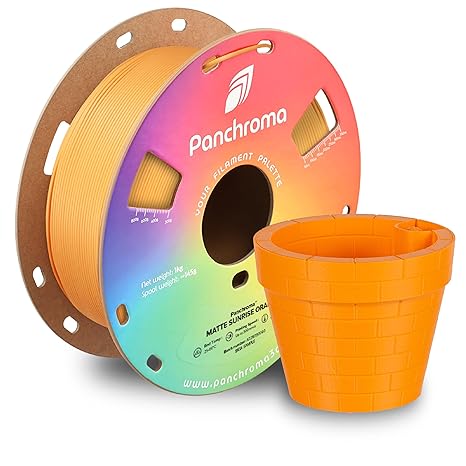 Polymaker Panchroma Matte PLA Filament 1.75mm, High Speed Sunrise Orange PLA 1kg (2.2 lbs), Formerly Polyterra Clog-Free 3D Printer Filament, Accuracy +/- 0.02mm, Fits FDM Printers